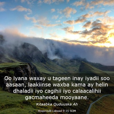 Picture 03 - Boqorradii Labaad 9:35 SOM - Oo iyana waxay u tageen inay iyadii soo aasaan, - Bible Verse Picture