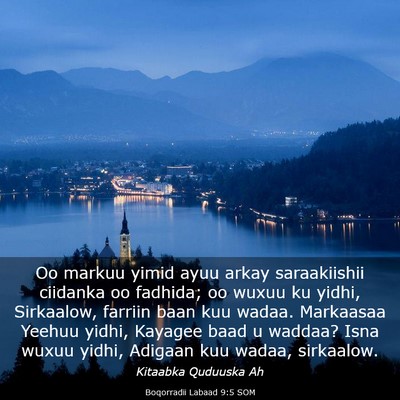 Picture 03 - Boqorradii Labaad 9:5 SOM - Oo markuu yimid ayuu arkay saraakiishii ciidanka - Bible Verse Picture