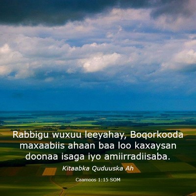 Picture 03 - Caamoos 1:15 SOM - Rabbigu wuxuu leeyahay, Boqorkooda maxaabiis - Bible Verse Picture