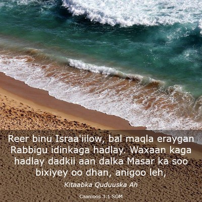 Picture 03 - Caamoos 3:1 SOM - Reer binu Israa'iilow, bal maqla eraygan Rabbigu - Bible Verse Picture