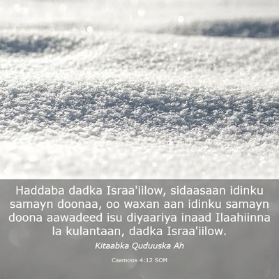 Picture 03 - Caamoos 4:12 SOM - Haddaba dadka Israa'iilow, sidaasaan idinku - Bible Verse Picture