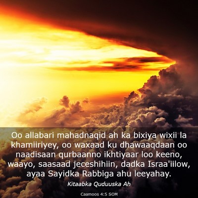 Picture 03 - Caamoos 4:5 SOM - Oo allabari mahadnaqid ah ka bixiya wixii la - Bible Verse Picture