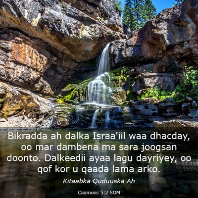 Picture 03 - Caamoos 5:2 SOM - Bikradda ah dalka Israa'iil waa dhacday, oo mar - Bible Verse Picture