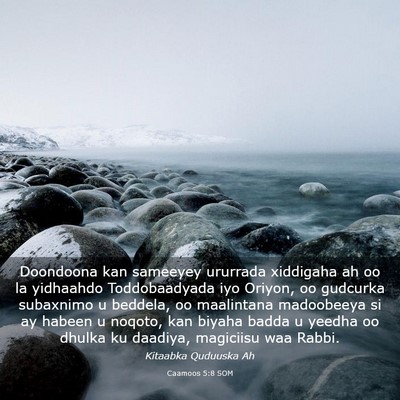 Picture 03 - Caamoos 5:8 SOM - Doondoona kan sameeyey ururrada xiddigaha ah oo - Bible Verse Picture