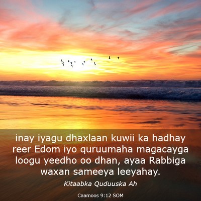 Picture 03 - Caamoos 9:12 SOM - inay iyagu dhaxlaan kuwii ka hadhay reer Edom iyo - Bible Verse Picture