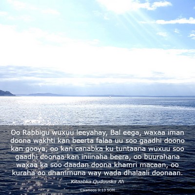 Picture 03 - Caamoos 9:13 SOM - Oo Rabbigu wuxuu leeyahay, Bal eega, waxaa iman - Bible Verse Picture