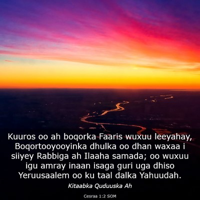 Picture 03 - Cesraa 1:2 SOM - Kuuros oo ah boqorka Faaris wuxuu leeyahay, - Bible Verse Picture