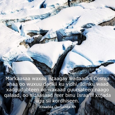 Picture 03 - Cesraa 10:10 SOM - Markaasaa waxaa istaagay wadaadkii Cesraa ahaa oo - Bible Verse Picture