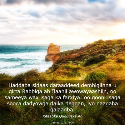 Picture 03 - Cesraa 10:11 SOM - Haddaba sidaas daraaddeed dembigiinna u qirta - Bible Verse Picture