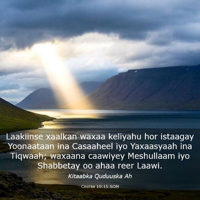 Picture 03 - Cesraa 10:15 SOM - Laakiinse xaalkan waxaa keliyahu hor istaagay - Bible Verse Picture