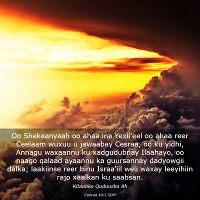 Picture 03 - Cesraa 10:2 SOM - Oo Shekaanyaah oo ahaa ina Yexii'eel oo ahaa reer - Bible Verse Picture