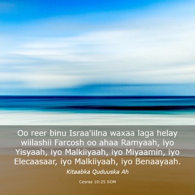 Picture 03 - Cesraa 10:25 SOM - Oo reer binu Israa'iilna waxaa laga helay - Bible Verse Picture