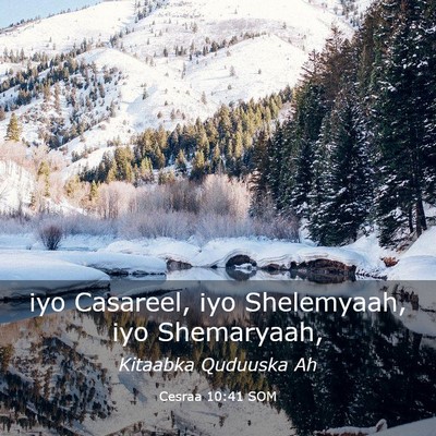 Picture 03 - Cesraa 10:41 SOM - iyo Casareel, iyo Shelemyaah, iyo - Bible Verse Picture