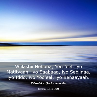 Picture 03 - Cesraa 10:43 SOM - Wiilashii Nebona, Yecii'eel, iyo Matityaah, iyo - Bible Verse Picture