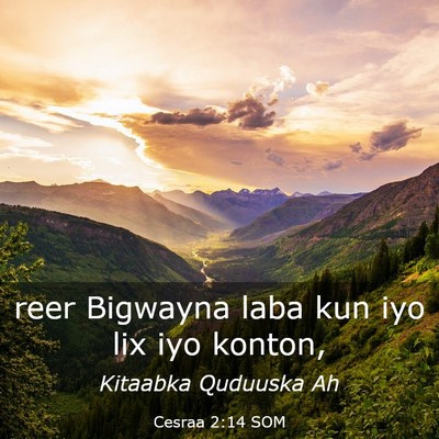 Picture 03 - Cesraa 2:14 SOM - reer Bigwayna laba kun iyo lix iyo - Bible Verse Picture