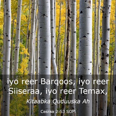 Picture 03 - Cesraa 2:53 SOM - iyo reer Barqoos, iyo reer Siiseraa, iyo reer - Bible Verse Picture