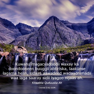 Picture 03 - Cesraa 2:62 SOM - Kuwanu magacyadoodii waxay ka doondooneen buuggii - Bible Verse Picture