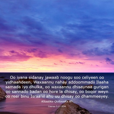 Picture 03 - Cesraa 5:11 SOM - Oo iyana sidanay jawaab noogu soo celiyeen oo - Bible Verse Picture