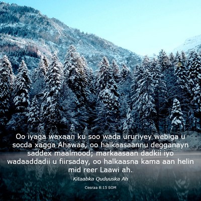 Picture 03 - Cesraa 8:15 SOM - Oo iyaga waxaan ku soo wada ururiyey webiga u - Bible Verse Picture