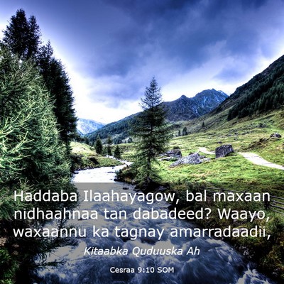 Picture 03 - Cesraa 9:10 SOM - Haddaba Ilaahayagow, bal maxaan nidhaahnaa tan - Bible Verse Picture