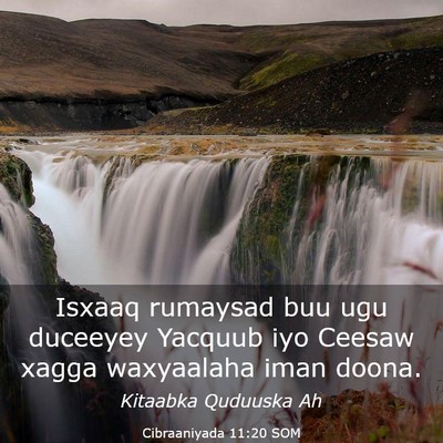 Picture 03 - Cibraaniyada 11:20 SOM - Isxaaq rumaysad buu ugu duceeyey Yacquub iyo - Bible Verse Picture