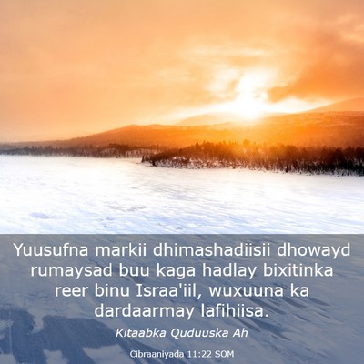 Picture 03 - Cibraaniyada 11:22 SOM - Yuusufna markii dhimashadiisii dhowayd rumaysad - Bible Verse Picture