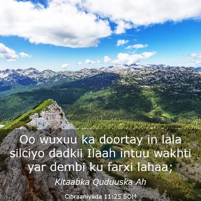 Picture 03 - Cibraaniyada 11:25 SOM - Oo wuxuu ka doortay in lala silciyo dadkii Ilaah - Bible Verse Picture