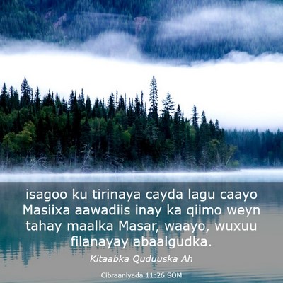 Picture 03 - Cibraaniyada 11:26 SOM - isagoo ku tirinaya cayda lagu caayo Masiixa - Bible Verse Picture