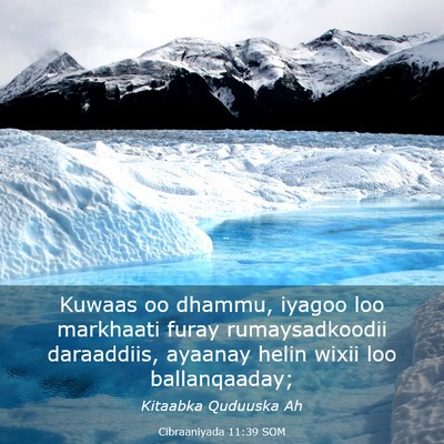 Picture 03 - Cibraaniyada 11:39 SOM - Kuwaas oo dhammu, iyagoo loo markhaati furay - Bible Verse Picture
