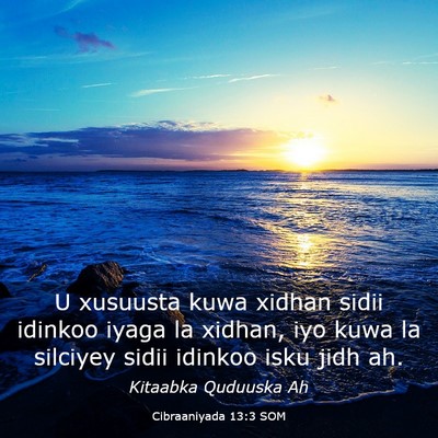 Picture 03 - Cibraaniyada 13:3 SOM - U xusuusta kuwa xidhan sidii idinkoo iyaga la - Bible Verse Picture