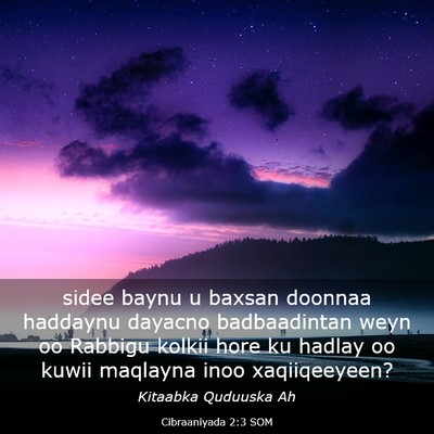 Picture 03 - Cibraaniyada 2:3 SOM - sidee baynu u baxsan doonnaa haddaynu dayacno - Bible Verse Picture