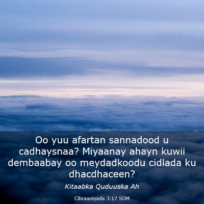 Picture 03 - Cibraaniyada 3:17 SOM - Oo yuu afartan sannadood u cadhaysnaa? Miyaanay - Bible Verse Picture
