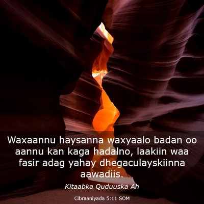 Picture 03 - Cibraaniyada 5:11 SOM - Waxaannu haysanna waxyaalo badan oo aannu kan - Bible Verse Picture