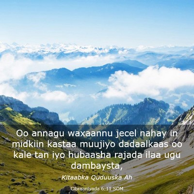 Picture 03 - Cibraaniyada 6:11 SOM - Oo annagu waxaannu jecel nahay in midkiin kastaa - Bible Verse Picture