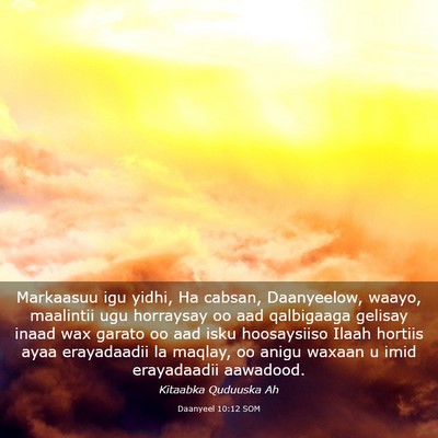 Picture 03 - Daanyeel 10:12 SOM - Markaasuu igu yidhi, Ha cabsan, Daanyeelow, - Bible Verse Picture