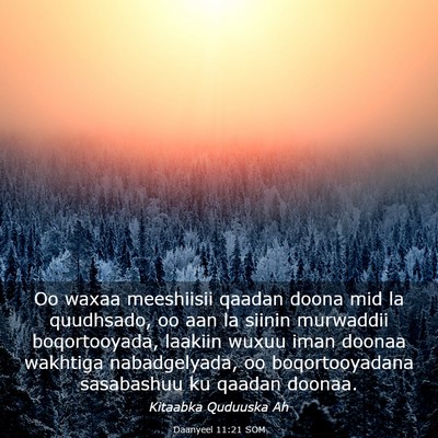 Picture 03 - Daanyeel 11:21 SOM - Oo waxaa meeshiisii qaadan doona mid la - Bible Verse Picture