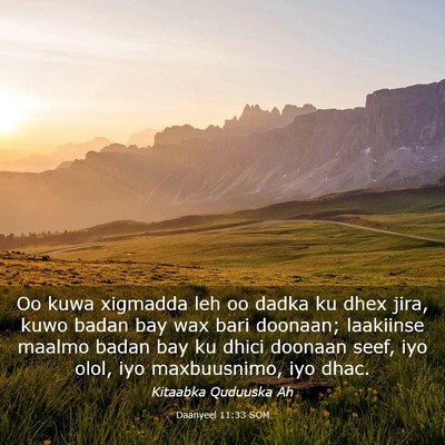 Picture 03 - Daanyeel 11:33 SOM - Oo kuwa xigmadda leh oo dadka ku dhex jira, kuwo - Bible Verse Picture
