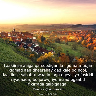 Picture 03 - Daanyeel 2:30 SOM - Laakiinse aniga qarsoodigan la iiguma muujin - Bible Verse Picture