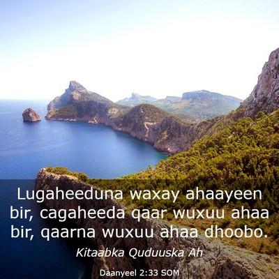 Picture 03 - Daanyeel 2:33 SOM - Lugaheeduna waxay ahaayeen bir, cagaheeda qaar - Bible Verse Picture