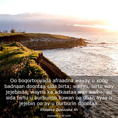 Picture 03 - Daanyeel 2:40 SOM - Oo boqortooyada afraadna waxay u xoog badnaan - Bible Verse Picture