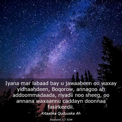 Picture 03 - Daanyeel 2:7 SOM - Iyana mar labaad bay u jawaabeen oo waxay - Bible Verse Picture