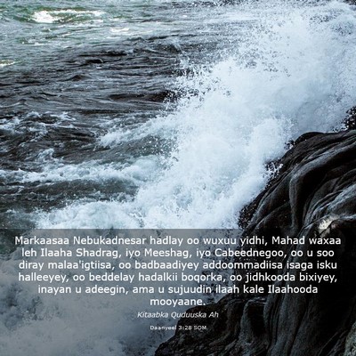 Picture 03 - Daanyeel 3:28 SOM - Markaasaa Nebukadnesar hadlay oo wuxuu yidhi, - Bible Verse Picture