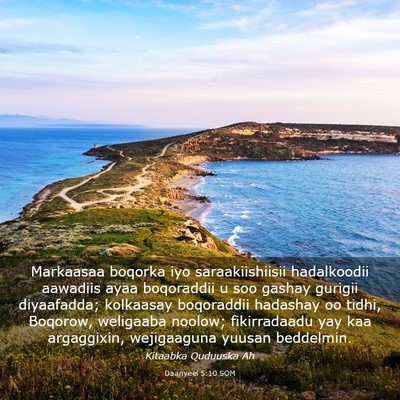Picture 03 - Daanyeel 5:10 SOM - Markaasaa boqorka iyo saraakiishiisii hadalkoodii - Bible Verse Picture