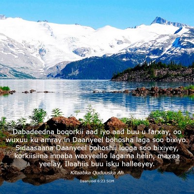 Picture 03 - Daanyeel 6:23 SOM - Dabadeedna boqorkii aad iyo aad buu u farxay, oo - Bible Verse Picture