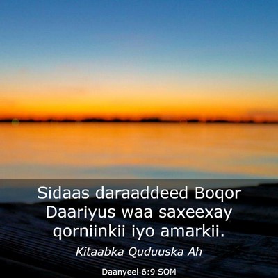 Picture 03 - Daanyeel 6:9 SOM - Sidaas daraaddeed Boqor Daariyus waa saxeexay - Bible Verse Picture