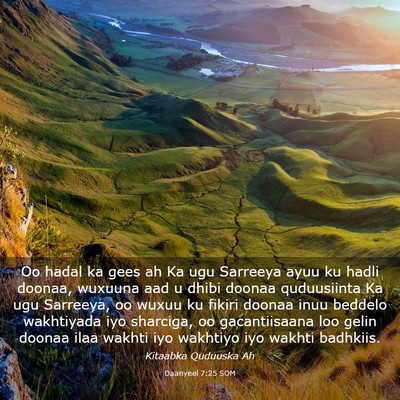 Picture 03 - Daanyeel 7:25 SOM - Oo hadal ka gees ah Ka ugu Sarreeya ayuu ku hadli - Bible Verse Picture