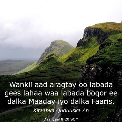 Picture 03 - Daanyeel 8:20 SOM - Wankii aad aragtay oo labada gees lahaa waa - Bible Verse Picture