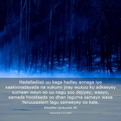 Picture 03 - Daanyeel 9:12 SOM - Hadalladiisii uu kaga hadlay annaga iyo - Bible Verse Picture