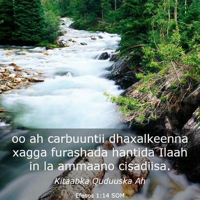 Picture 03 - Efesos 1:14 SOM - oo ah carbuuntii dhaxalkeenna xagga furashada - Bible Verse Picture