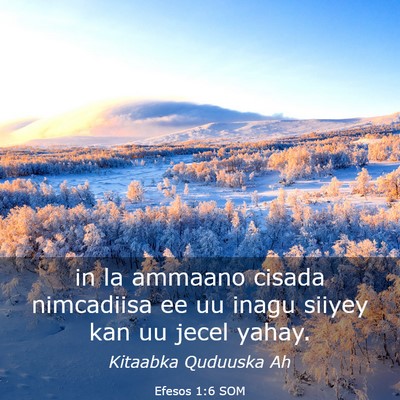 Picture 03 - Efesos 1:6 SOM - in la ammaano cisada nimcadiisa ee uu inagu - Bible Verse Picture